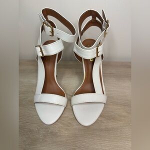 6 White Strappy Sandals NWT